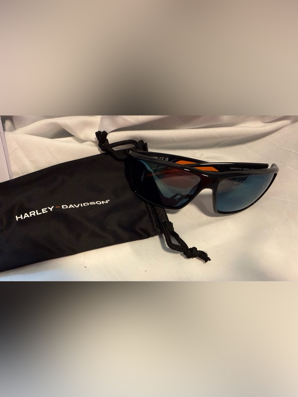 Harley-Davidson Men's Black Sunglasses with Orange Accents